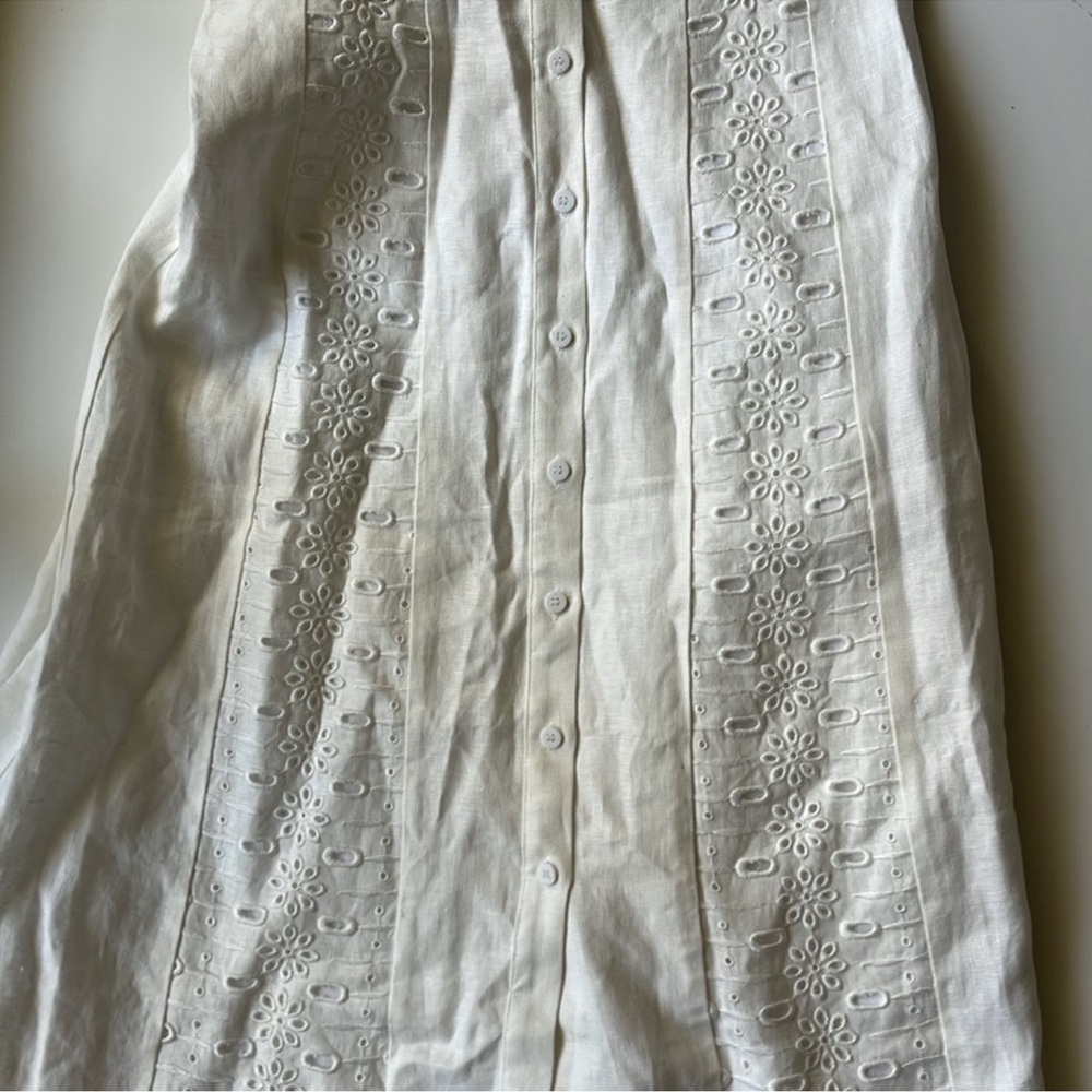 Reiss Cream Eyelet Midi Dress - Picture 8 of 12